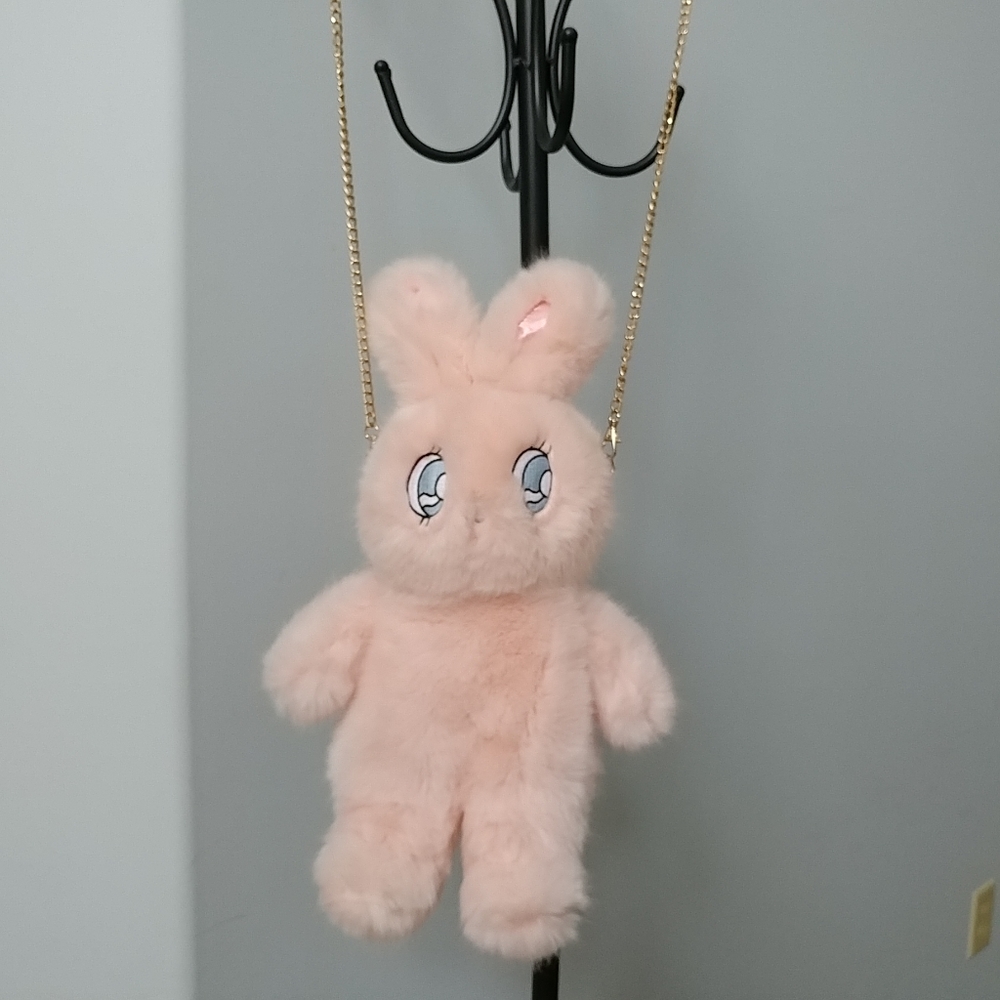 Esther Bunny x WC fluffy pink bunny crossbody bag
